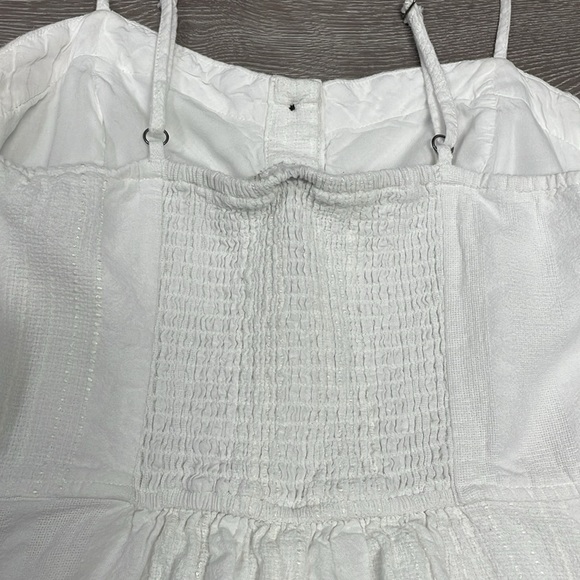 Universal Thread Button Front White Textured Linen Blend Sundress Pockets XL - Picture 15 of 16